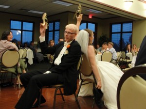 Erich and Ellen played a little game at the reception that involved holding up shoes. How well do they know each other?
