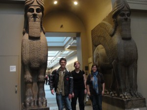 Tim, Rachel, and Katrina stood in a foreboding entryway to the ancient Middle East section