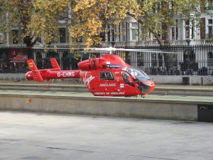 Ambulance helicopter makes precision landing