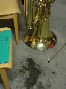 My tuba and my spit puddle