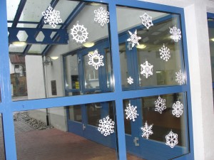 This is the first batch of window snowflakes.