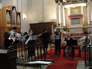 The orchestra performed at the church in Budapest