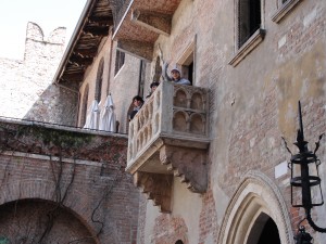Juliet's home, including the balcony that was actually added later
