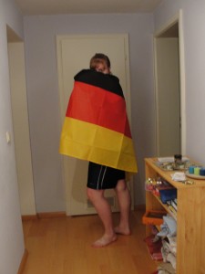 Rachel bought a German flag cape